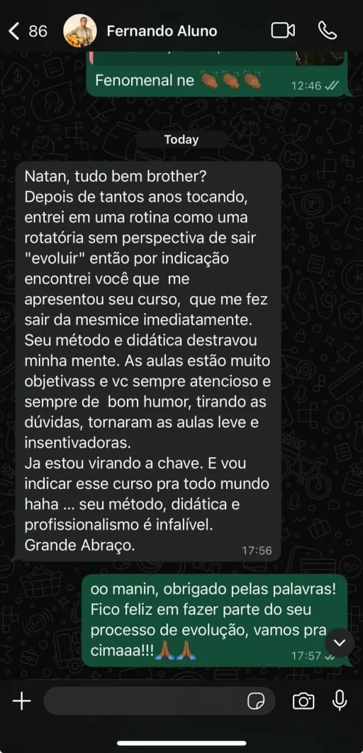 Depoimento do aluno Fernando