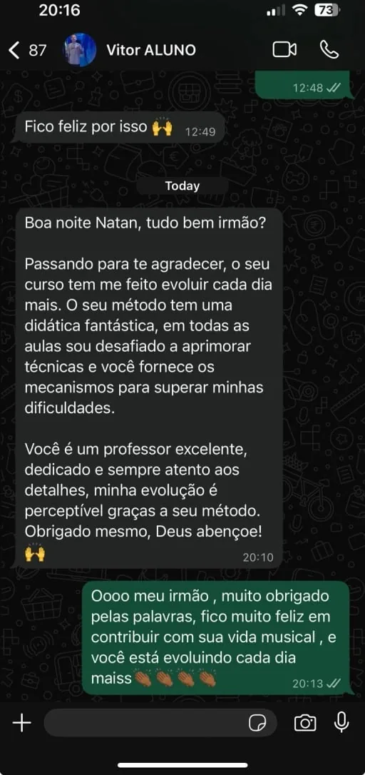 Depoimento do aluno Vitor
