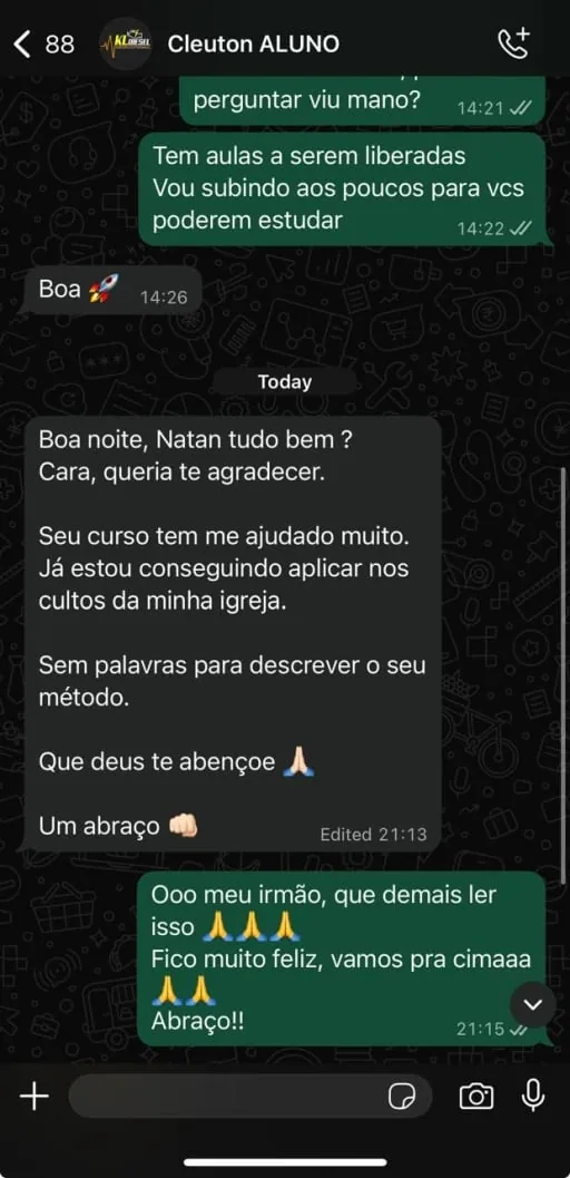 Depoimento do aluno Cleuton